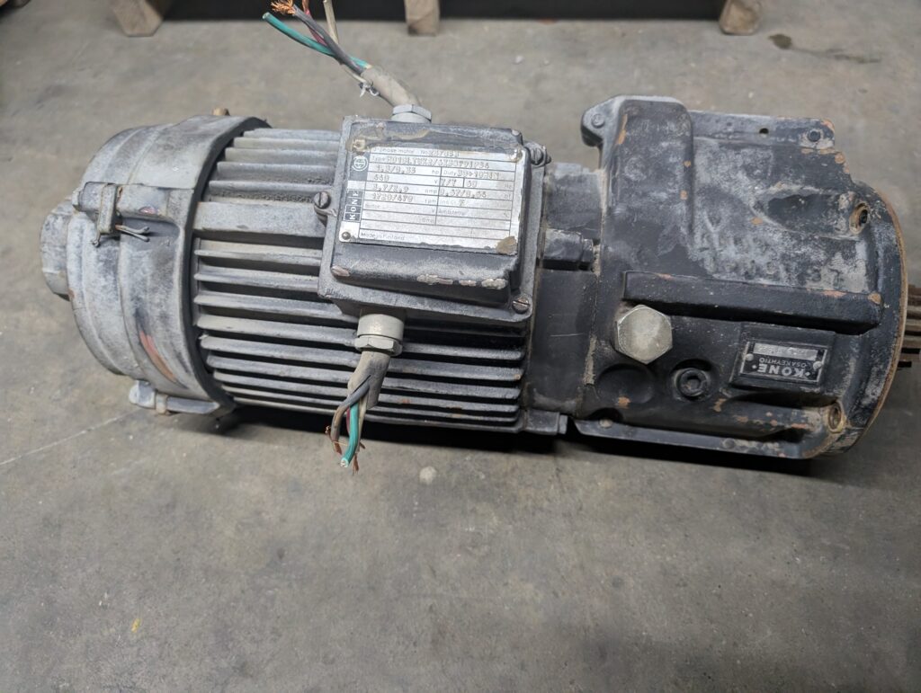 For sale Kone Trolley Motor 440 Volts. Used in good condition.